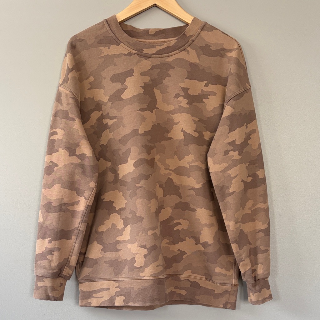 Lululemon Perfectly Oversized Crew Heritage 365 Camo Sweatshirt Size 12